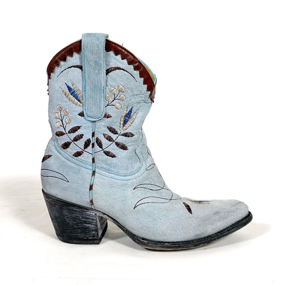 Old Gringo Amitola Floral Embroidered Western Boots Blue - Picture 5 of 8